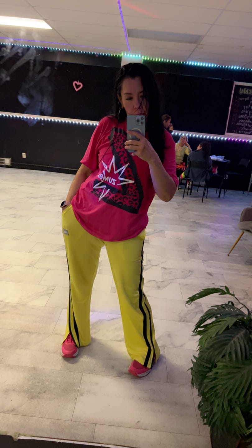 Customer photo review of Zumba Haus Mid Rise Knit Track Pants
