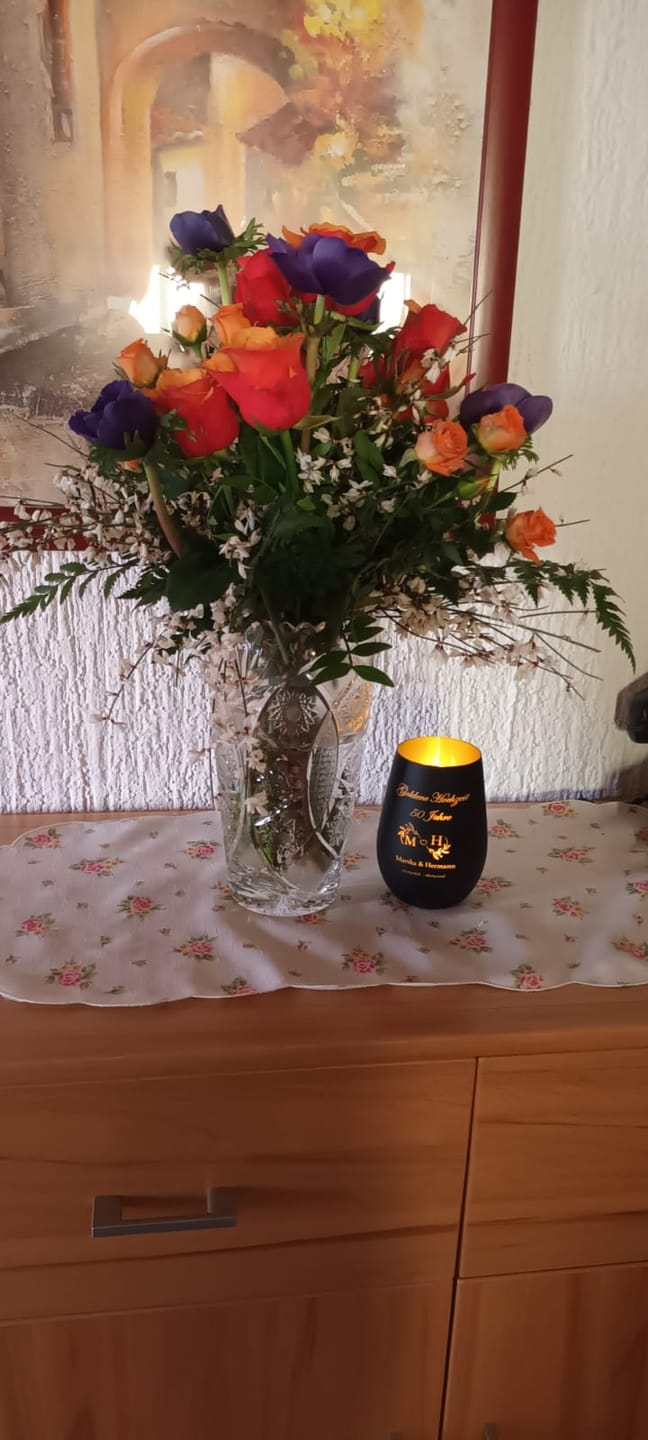 Customer photo review of Windlicht - Goldene Hochzeit