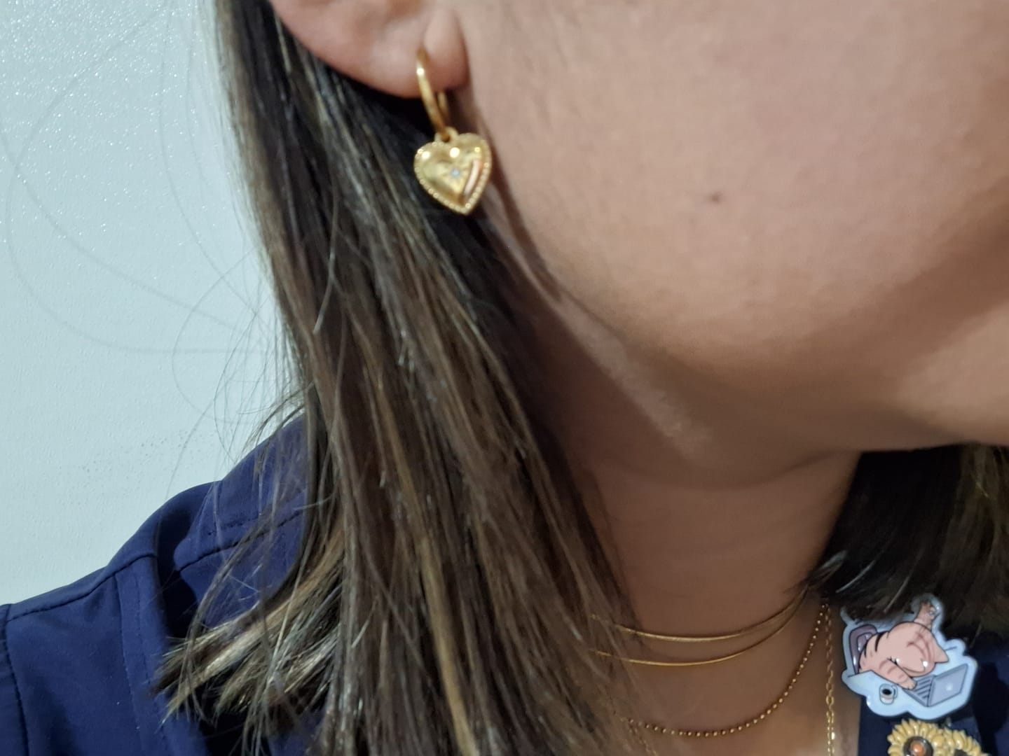 Customer photo review of Aretes Little Heart