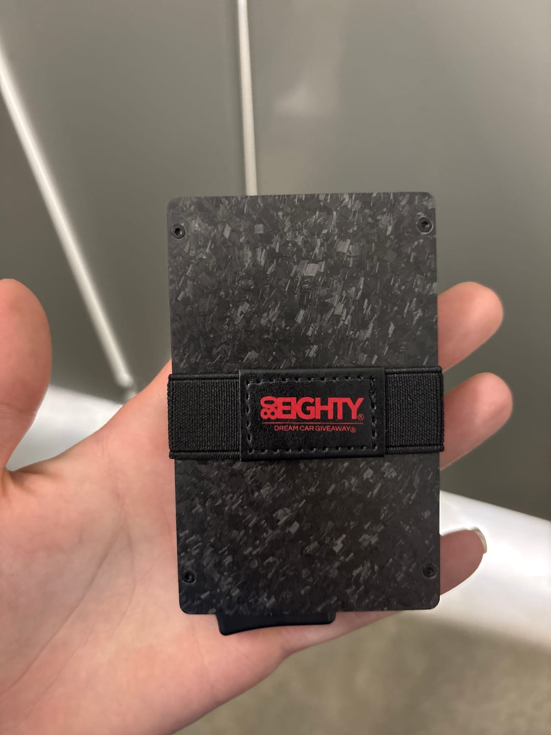 Customer photo review of 80Eighty® Minimalist Forged Carbon Wallet