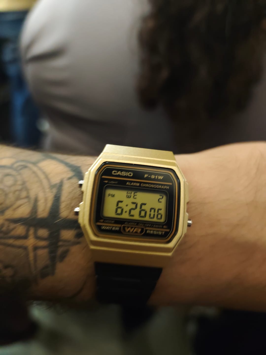 Customer photo review of Reloj Casio Vintage F-91WM-9ADF Dorado/Negro