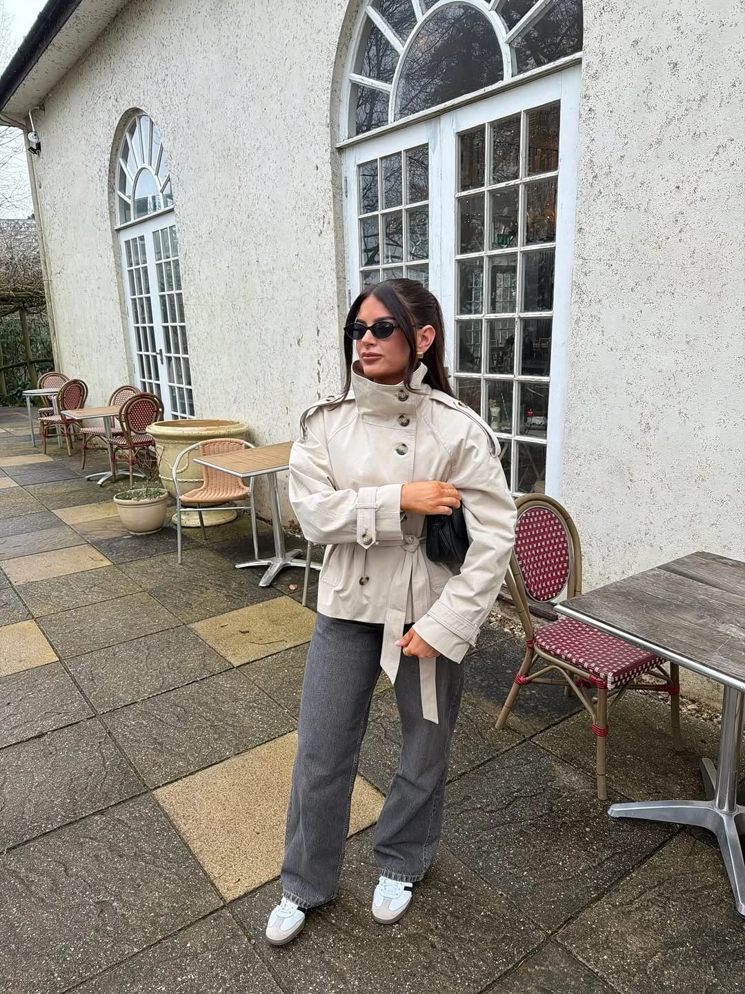 Customer photo review of Thea Belted Short Trench Coat