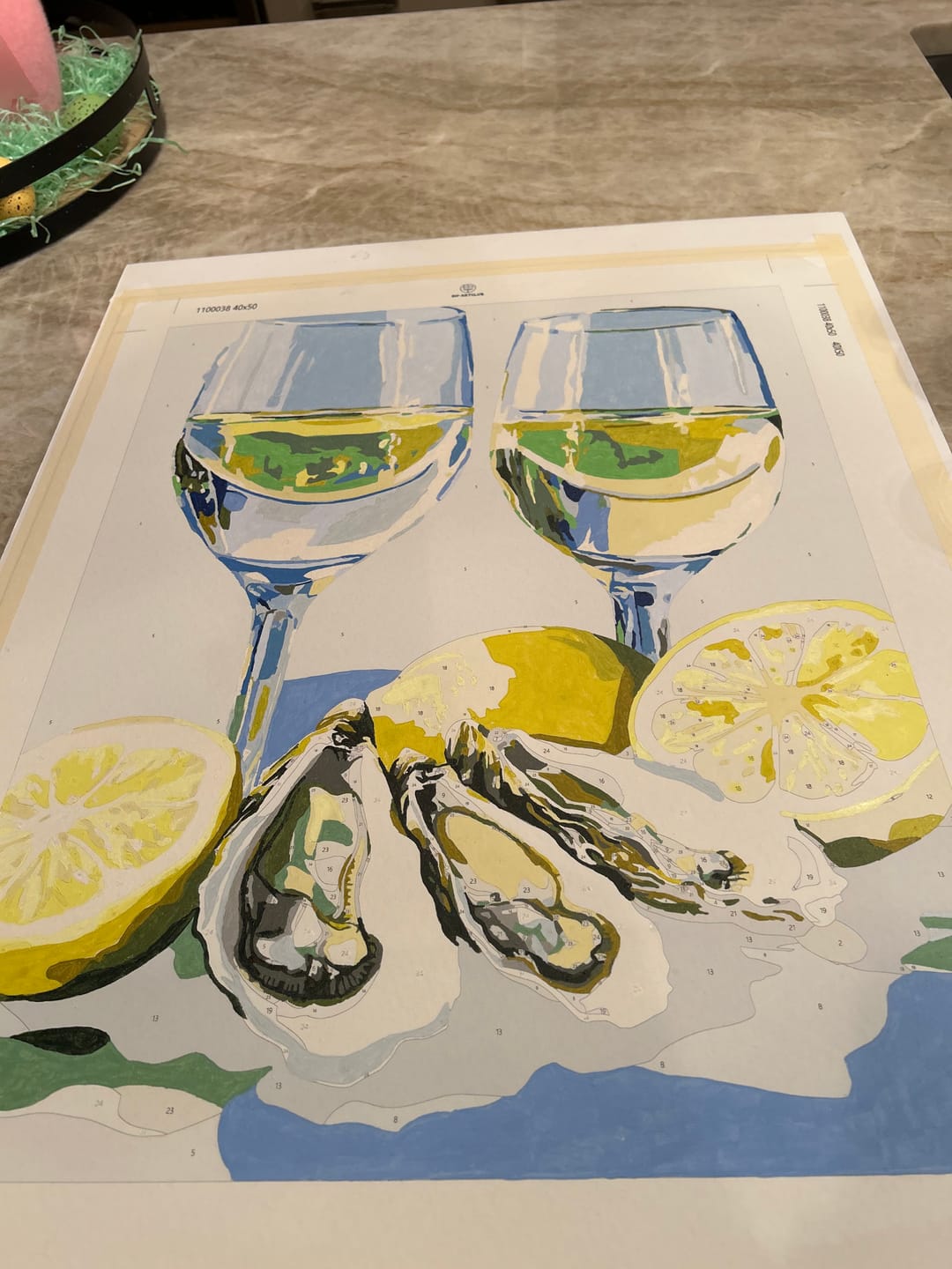 Customer photo review of Oysters and Champagne | Paint by Numbers