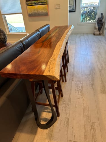 Customer photo review of Counter Table Legs 605 Uzar 34" H for Live Edge Tabletop