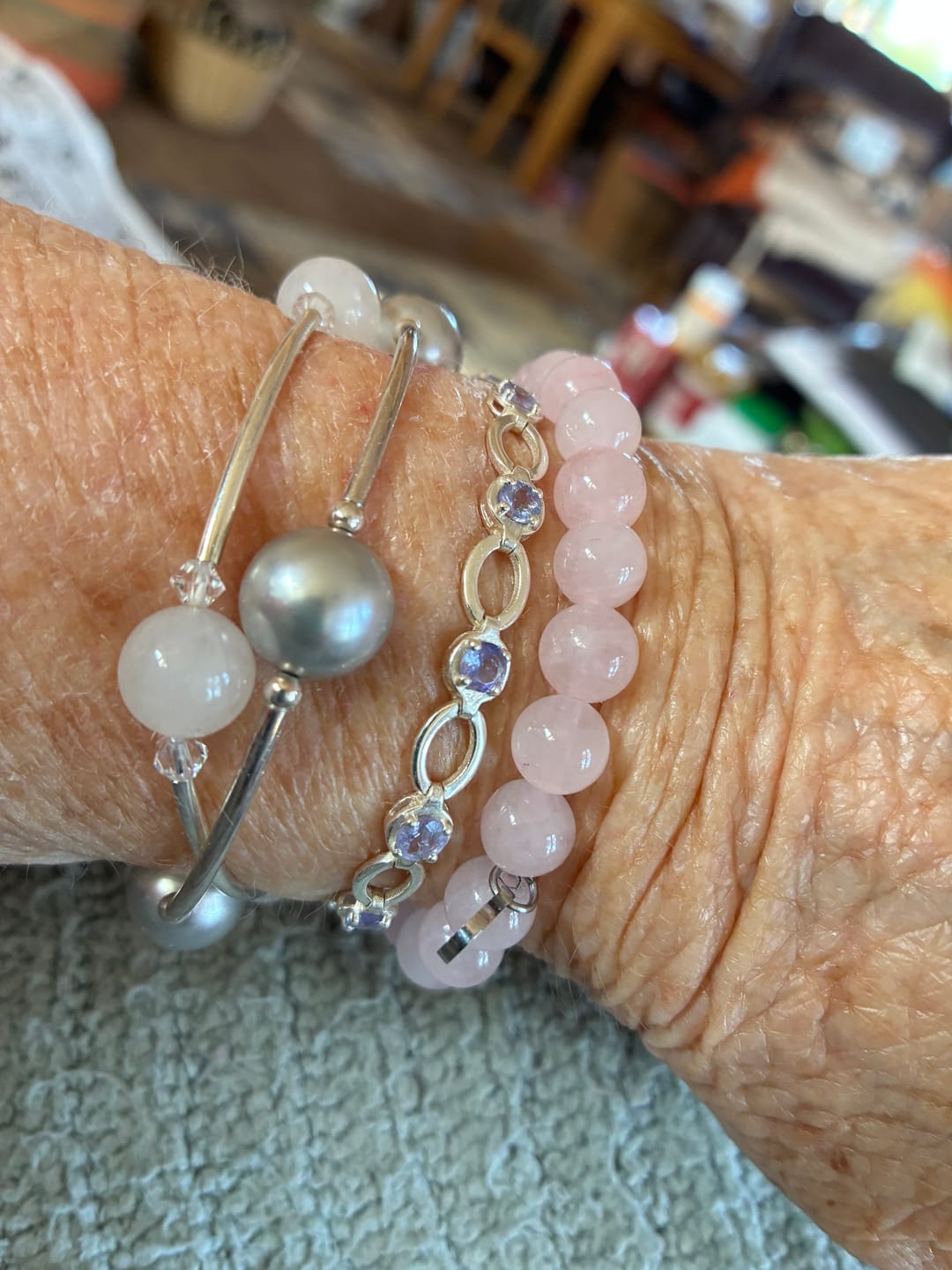 Customer photo review of Rose Quartz Bracelet