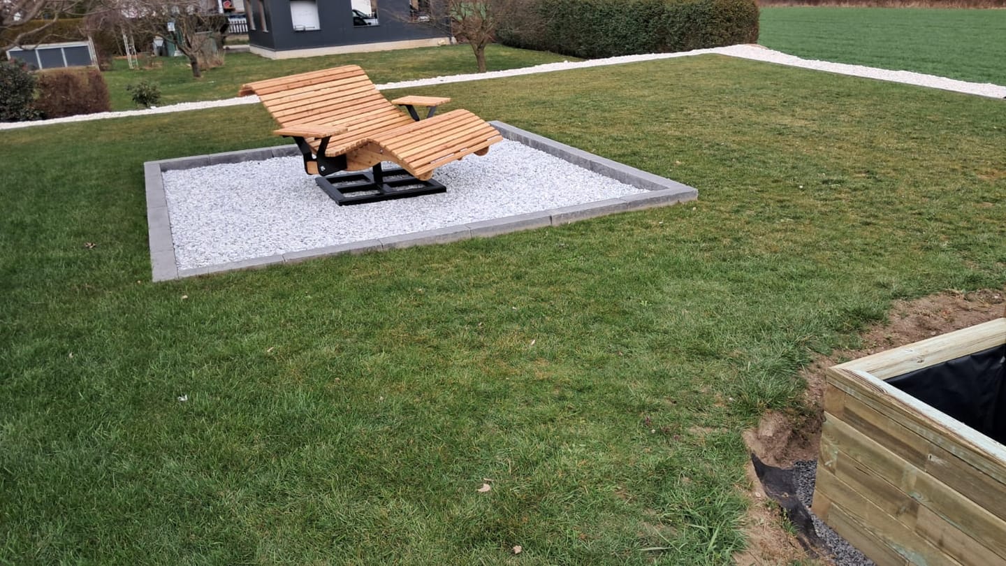 Customer photo review of Doppelliege Schwungliege "Tegernsee" Wellenliege mit Drehgestell
