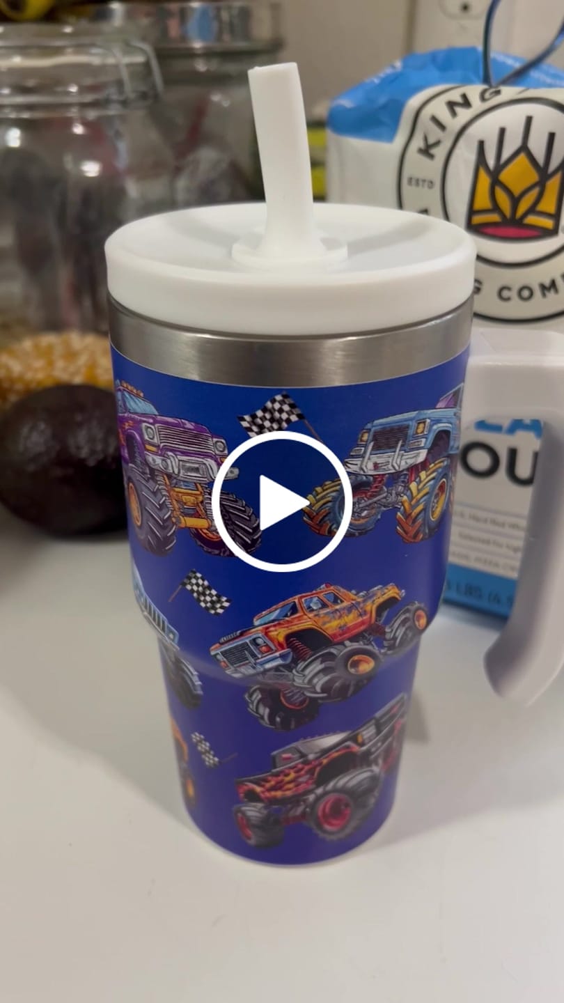 Customer video review of Monster Truck Spill Proof Kids CREWCUP 20oz
