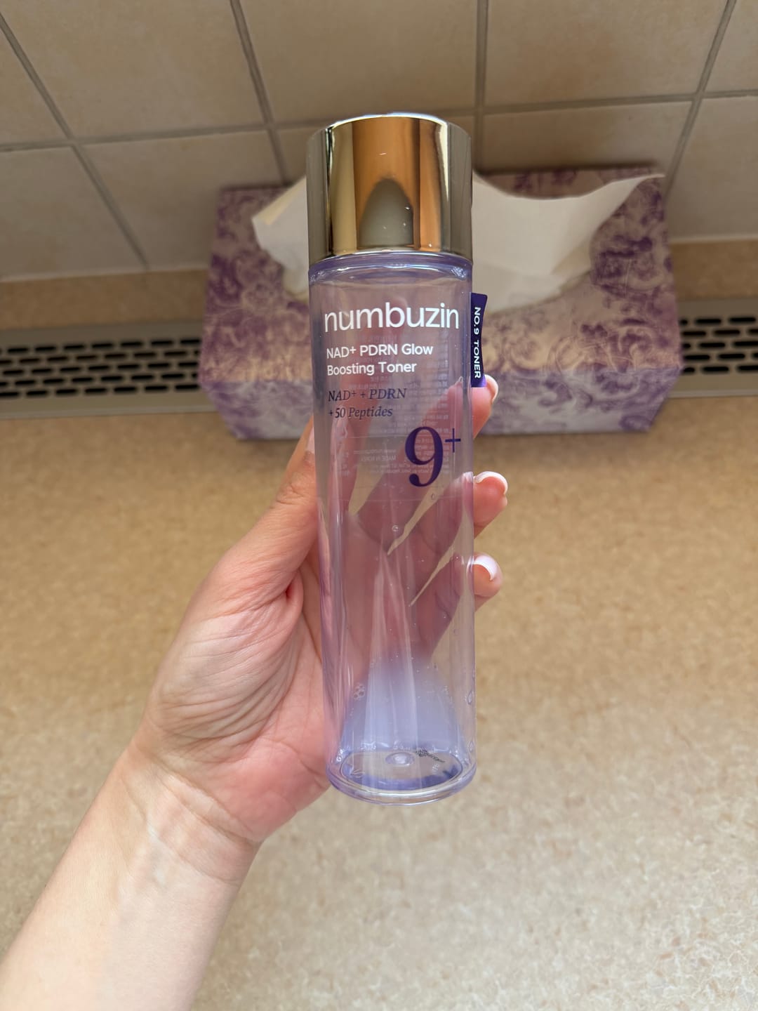 Customer photo review of Atjaunojošs peptīdu toniks Numbuzin No.9 NAD+ PDRN Glow Boosting Toner
