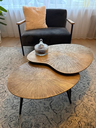 Customer photo review of Salontafel Elvora - Organisch - Goud - Set van 2