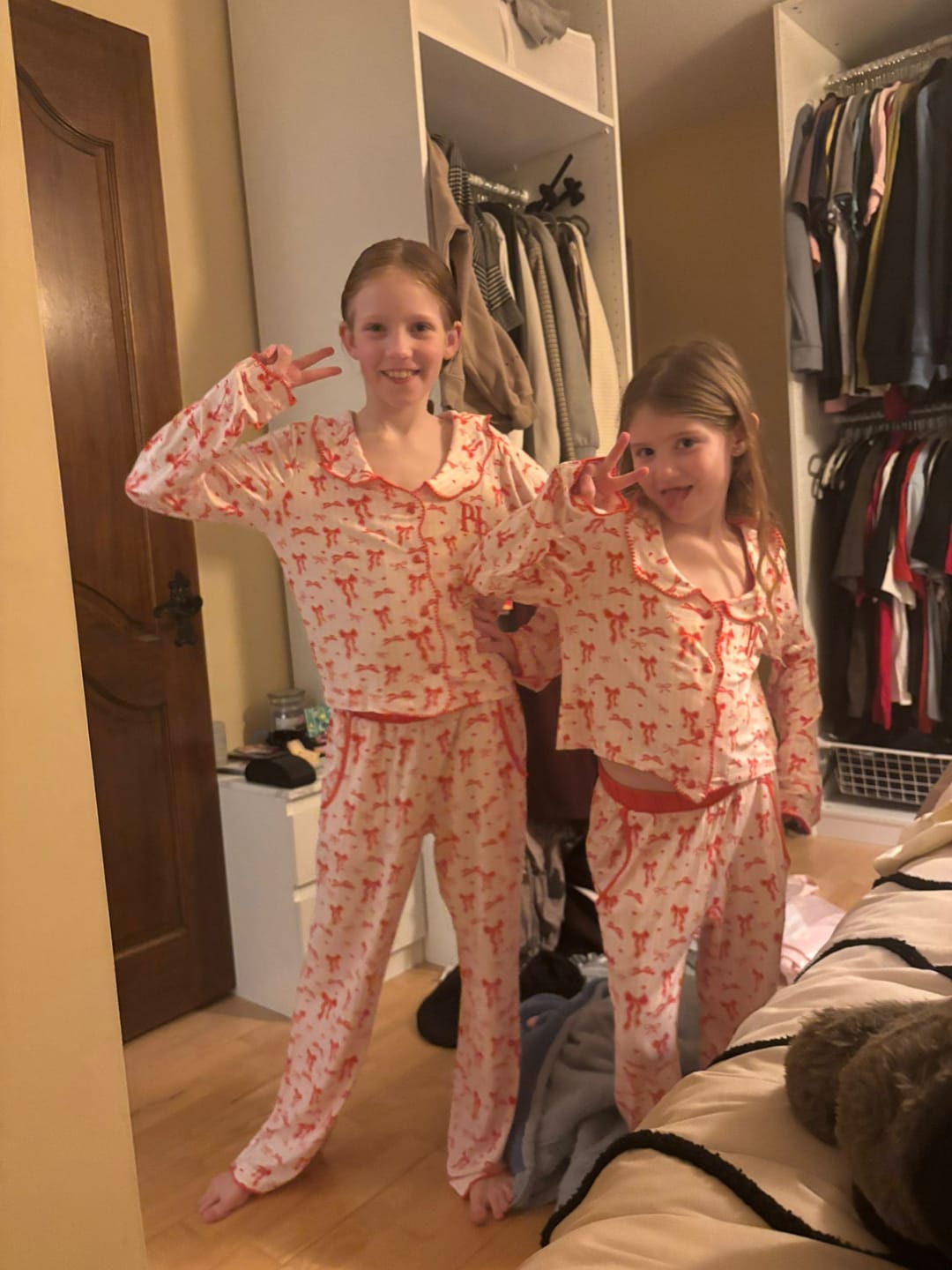 Customer photo review of P.Louise Girls Christmas Bow Pyjamas - Trousers Set