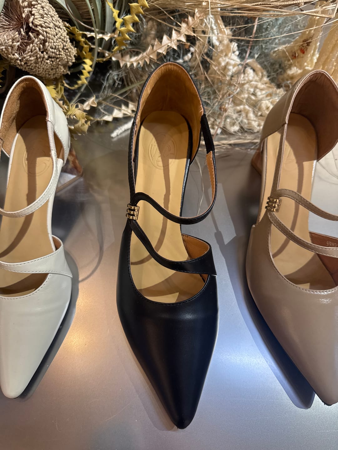 Customer photo review of Talia || Pointed Toe Strappy Heels with Marble Block Heel
