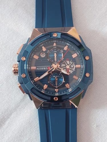 Customer photo review of CURREN Fashionable Sports Multifunctional Chronograph Quartz Watch with Silicone Strap Creative Design Dial Luminous Hands