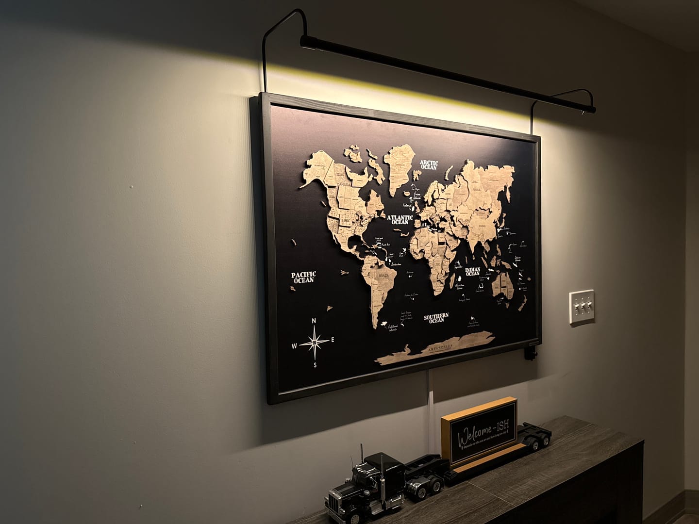 Customer photo review of 3D Wooden Panel World Map Terra