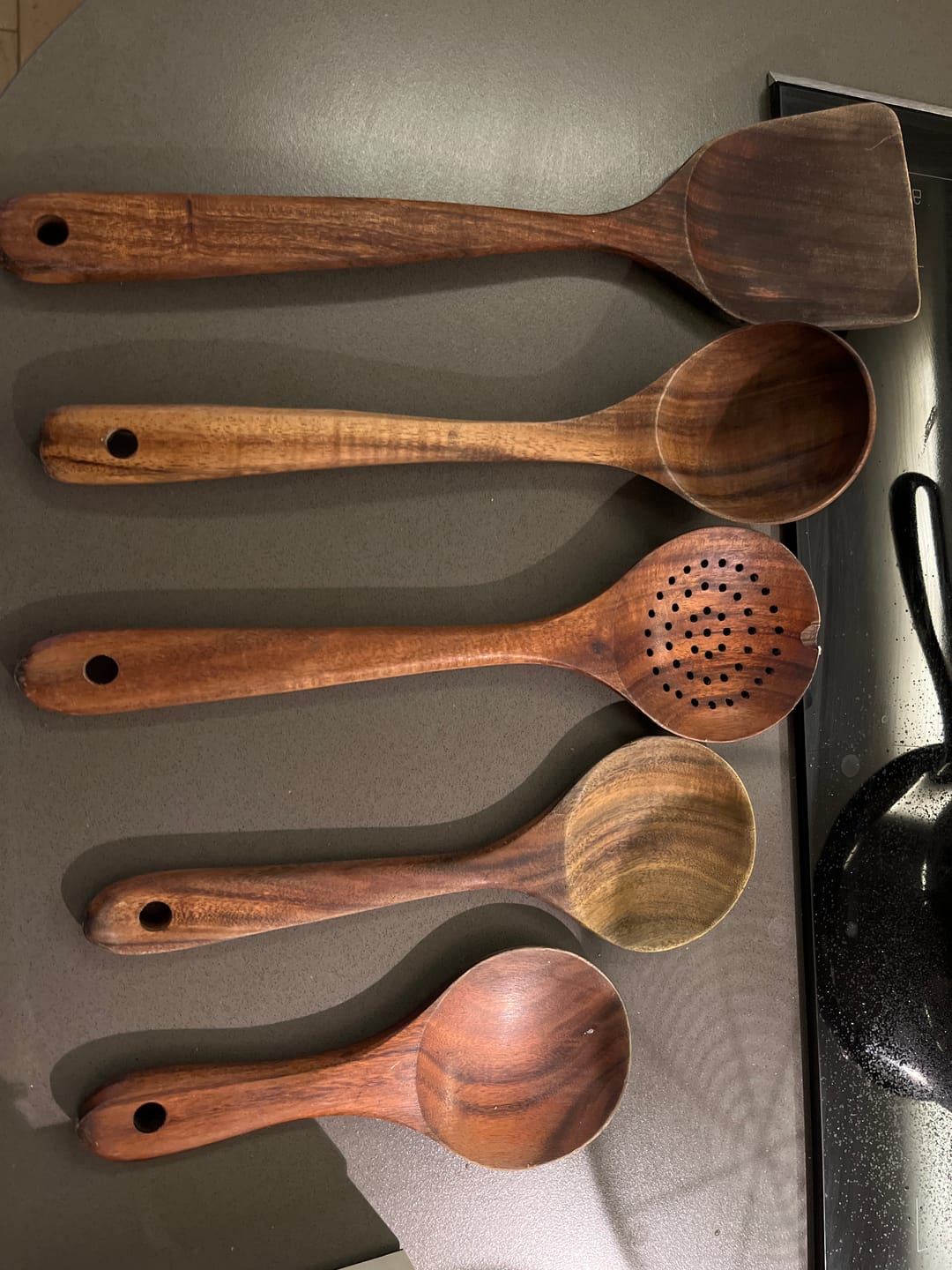 Customer photo review of 10 Piece Teak Wooden Utensil Set