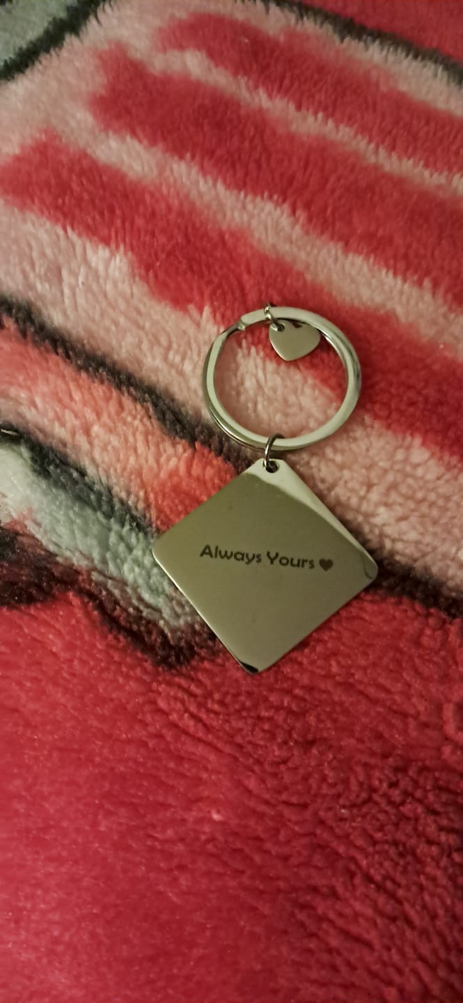 Customer photo review of Soulmate Custom Engraved Photo Keychain