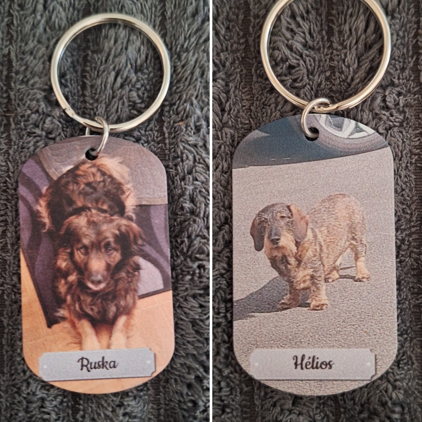 Customer photo review of Photo double face - Porte-clés Dog Tag personnalisé