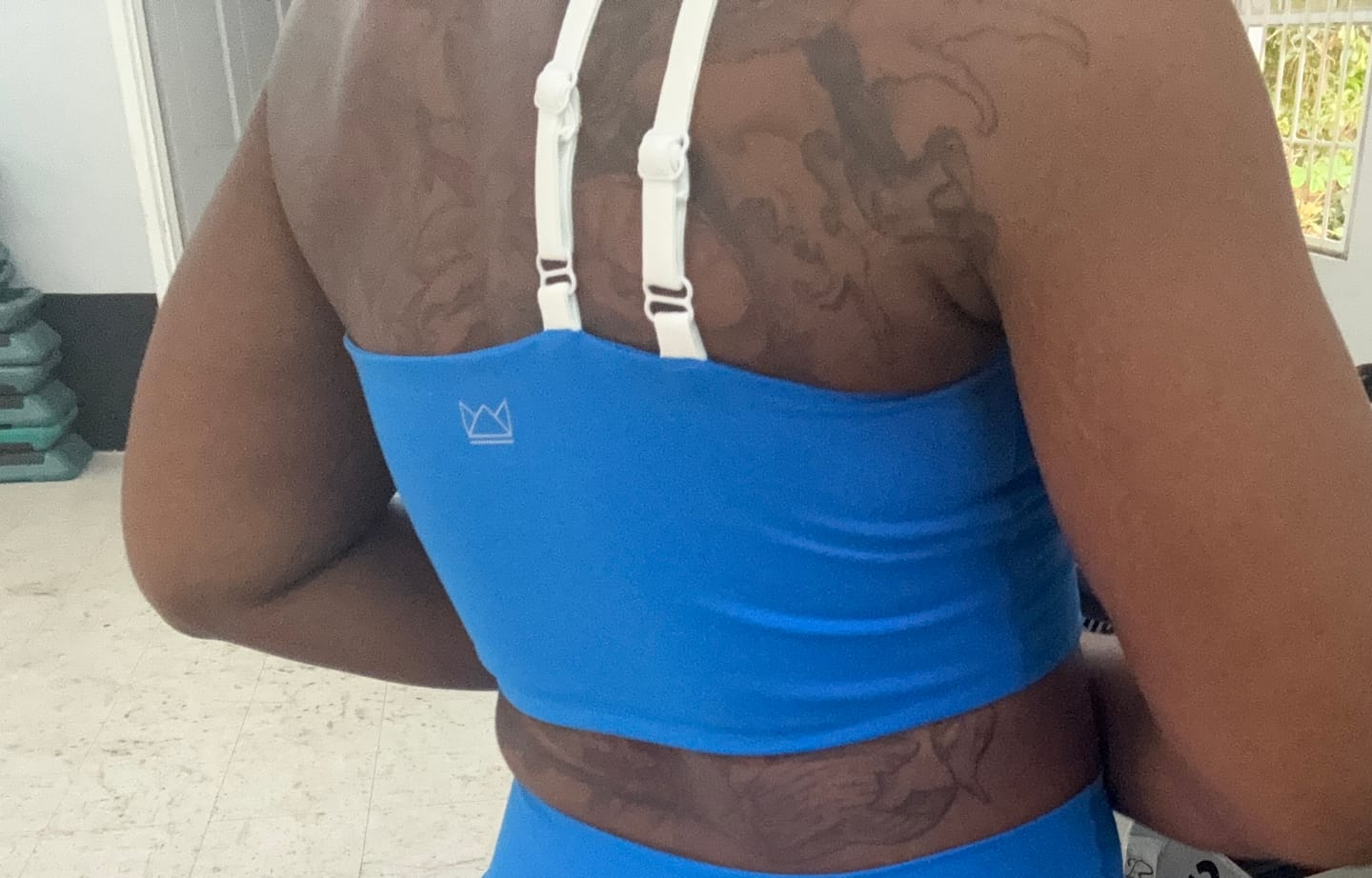 Customer photo review of BOLD One-Shoulder Longline Bra