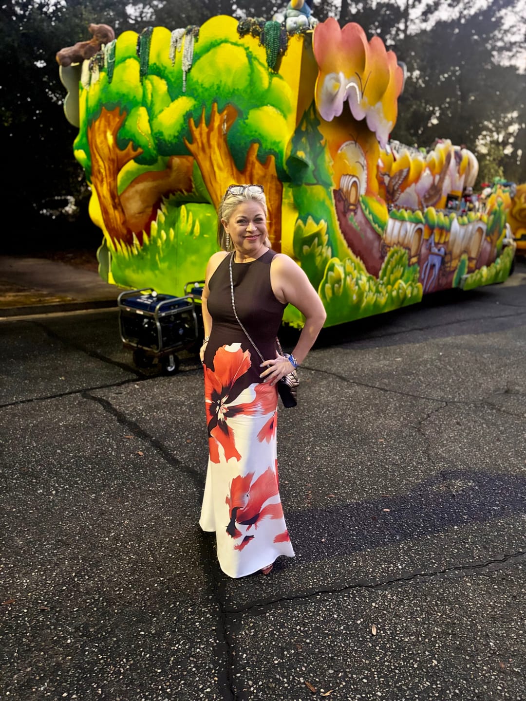 Customer photo review of Skinny Sleeveless Flower Print Round-Neck Maxi Dresses