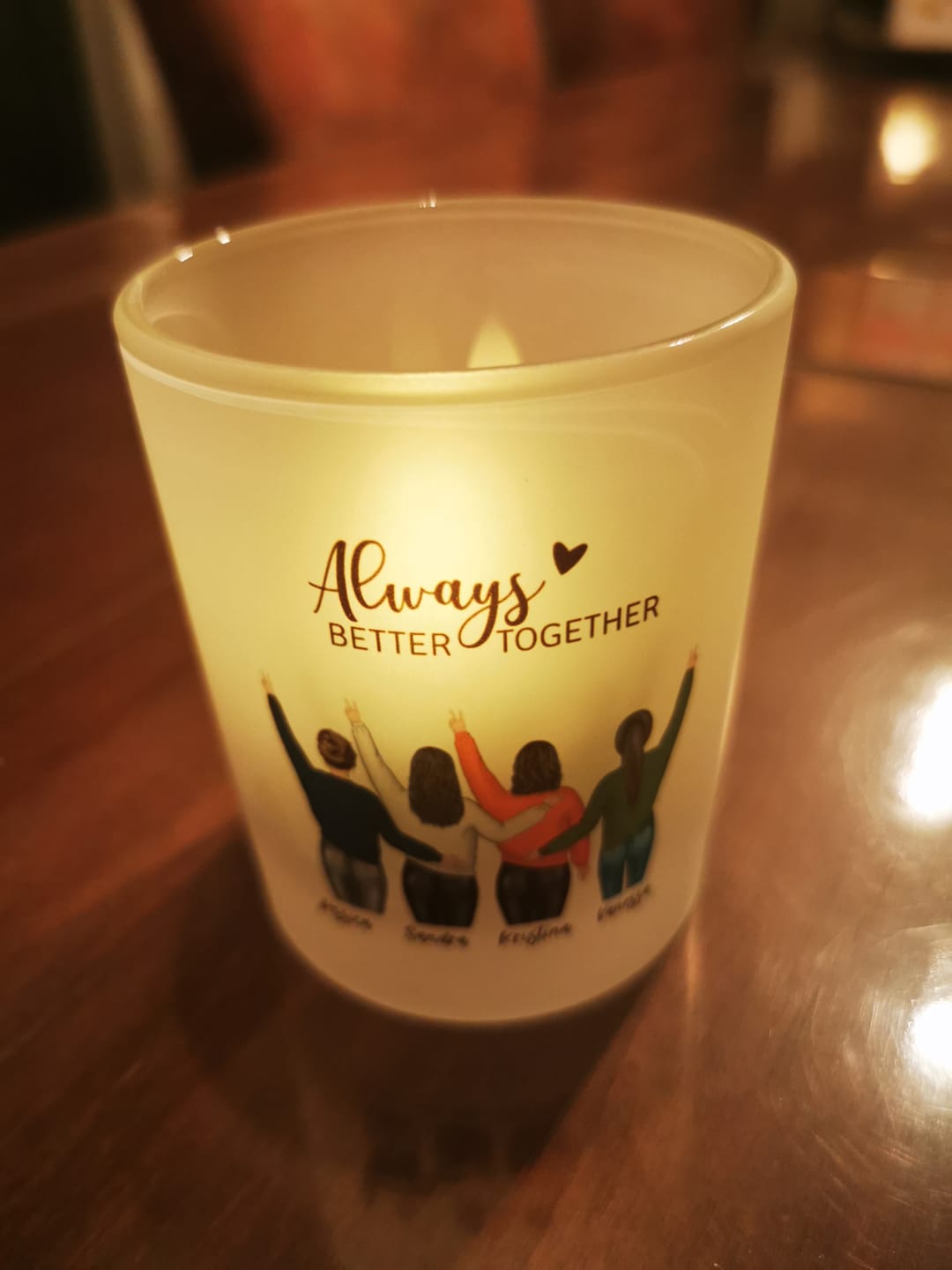 Customer photo review of Mädelsabend - Personalisiertes Teelicht
