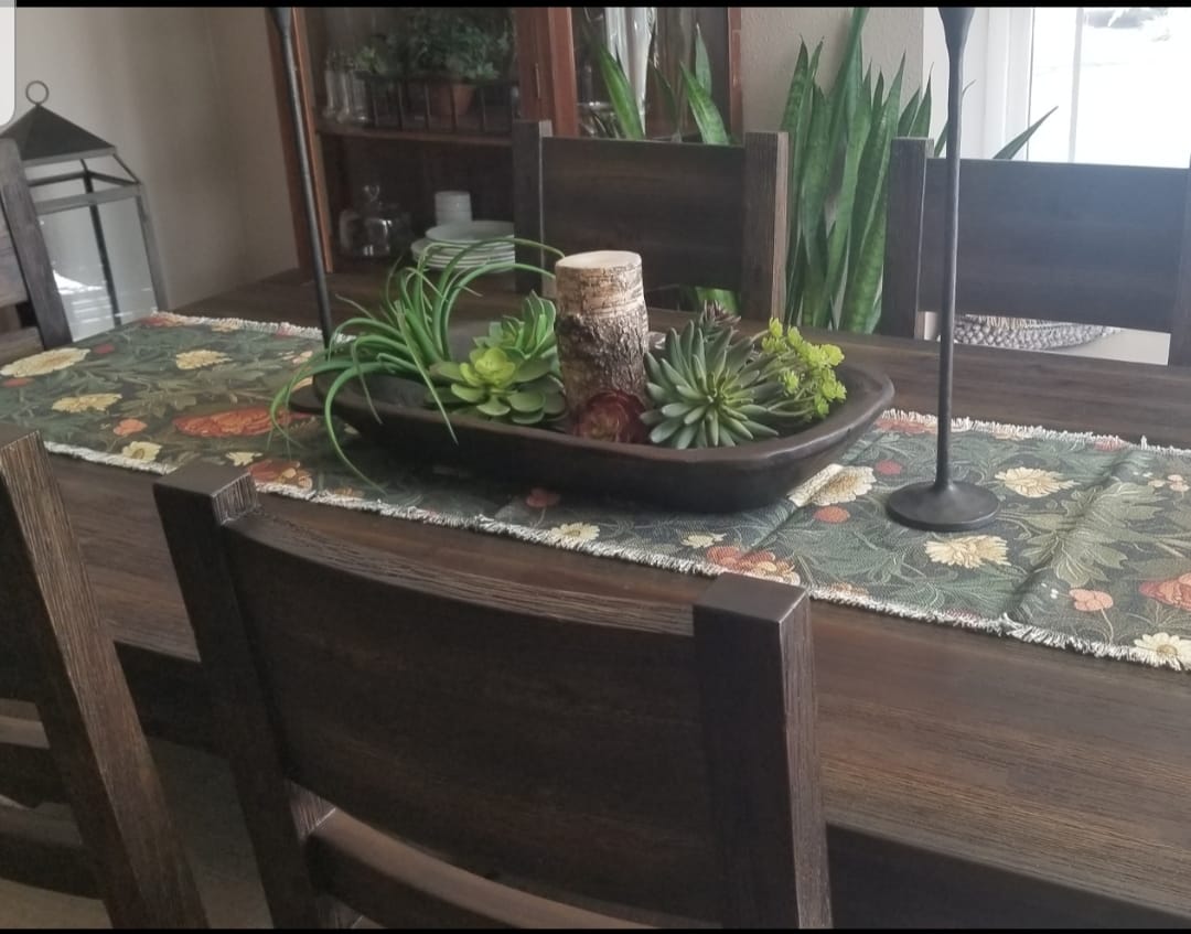 Customer photo review of Moody Floral Table Runner