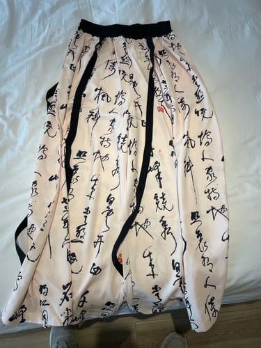 Customer photo review of Calligraphy Print Culottes Hakama Pants