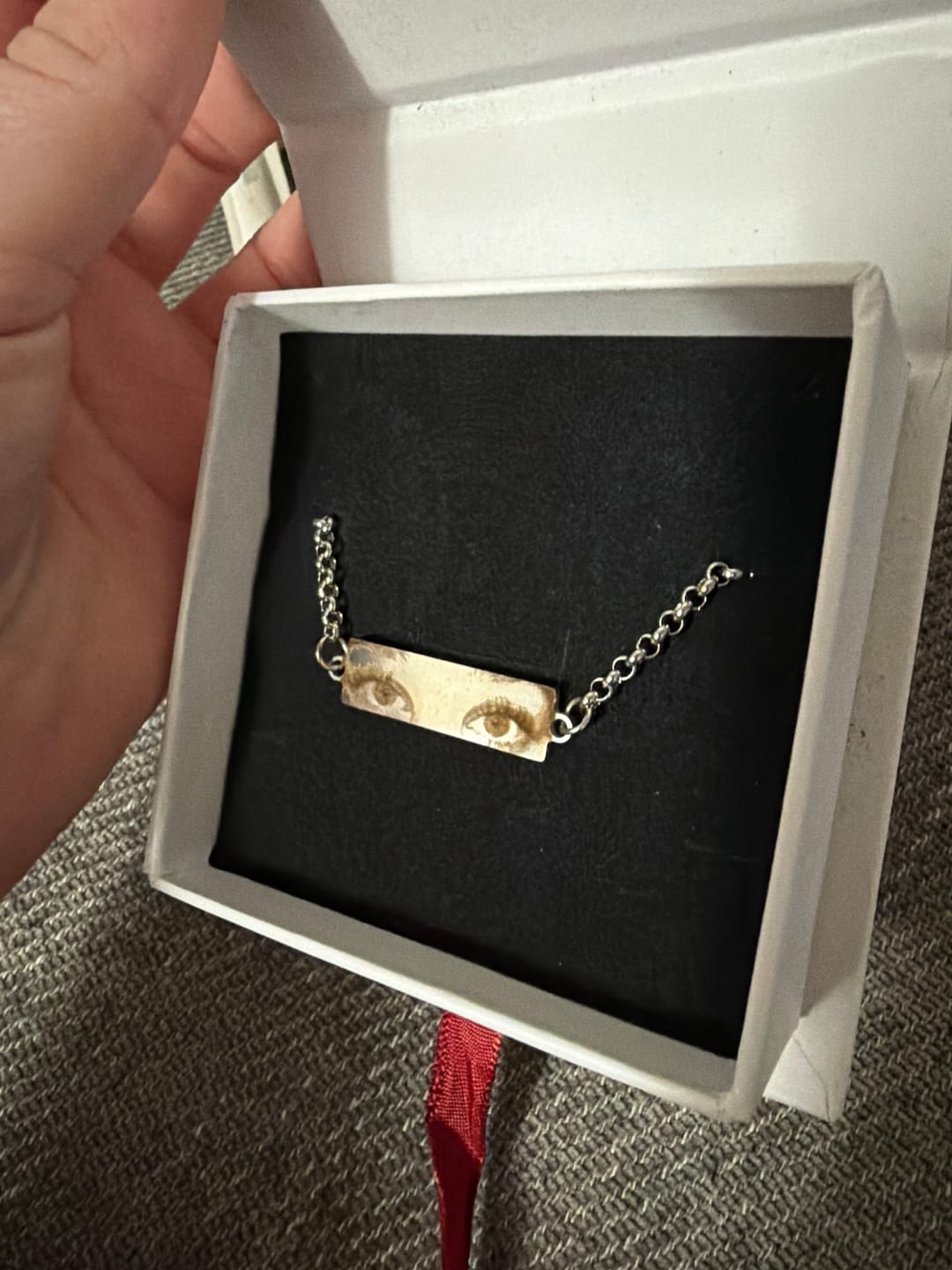 Customer photo review of Personalized Eye Photo Bracelet