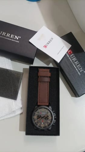 Customer photo review of CURREN Brand Watch Men Leather Sports Watches Men's Army Military Quartz Wristwatch Chronograph Male Clock Relogio Masculino