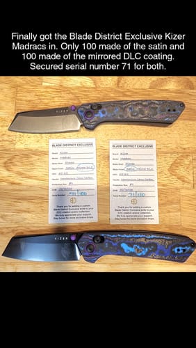 Customer photo review of Kizer Madrac Knife Damtanium Camo Carbon Elmax BLADE DISTRICT EXCLUSIVE