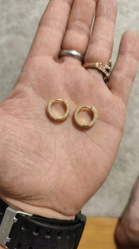 Customer photo review of Theron Hoops (Gold)