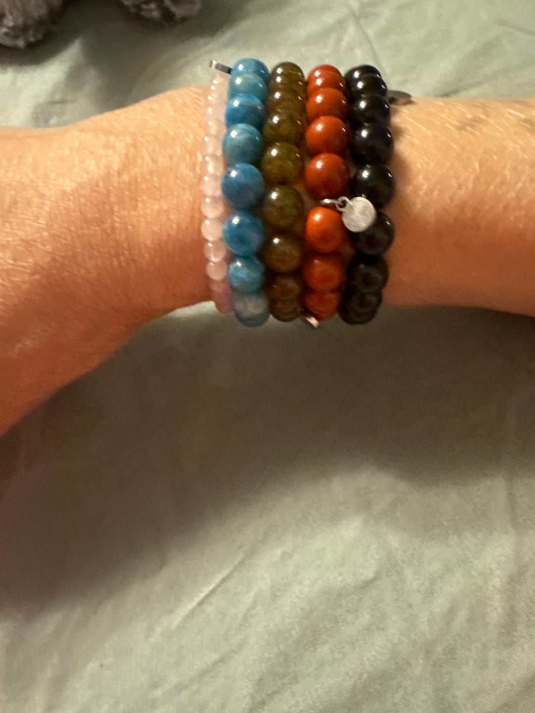 Customer photo review of Rose Quartz Bracelet Mini