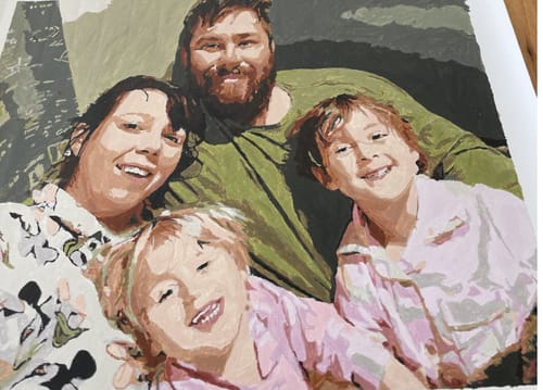 Customer photo review of Custom Paint By Numbers - Personalized Portraits Art