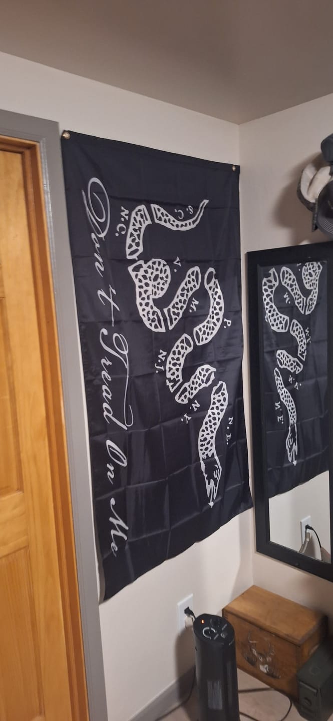 Customer photo review of Don't Tread On Me Premium Flag