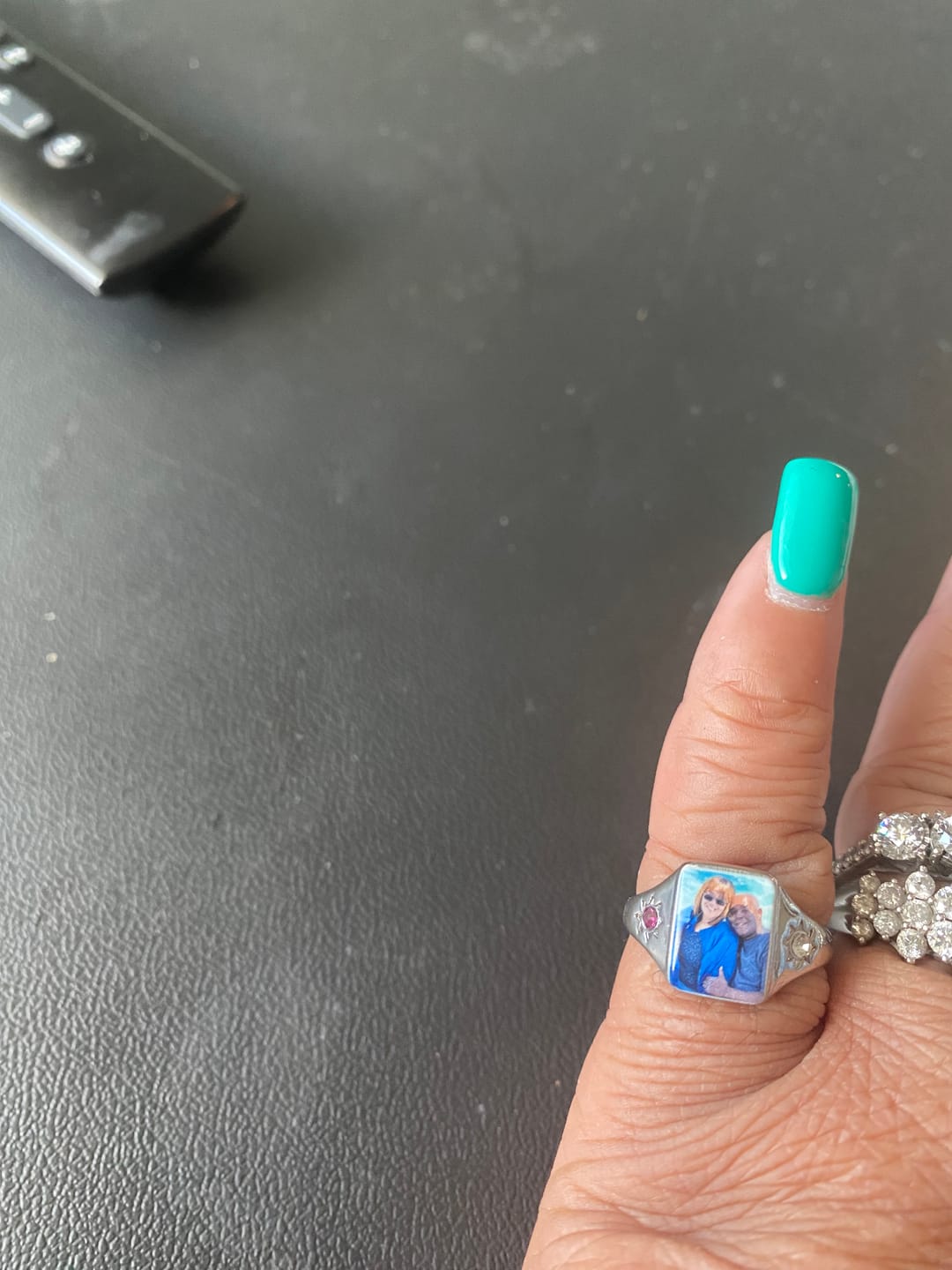 Customer photo review of Personalized Photo Birthstone Custom Ring