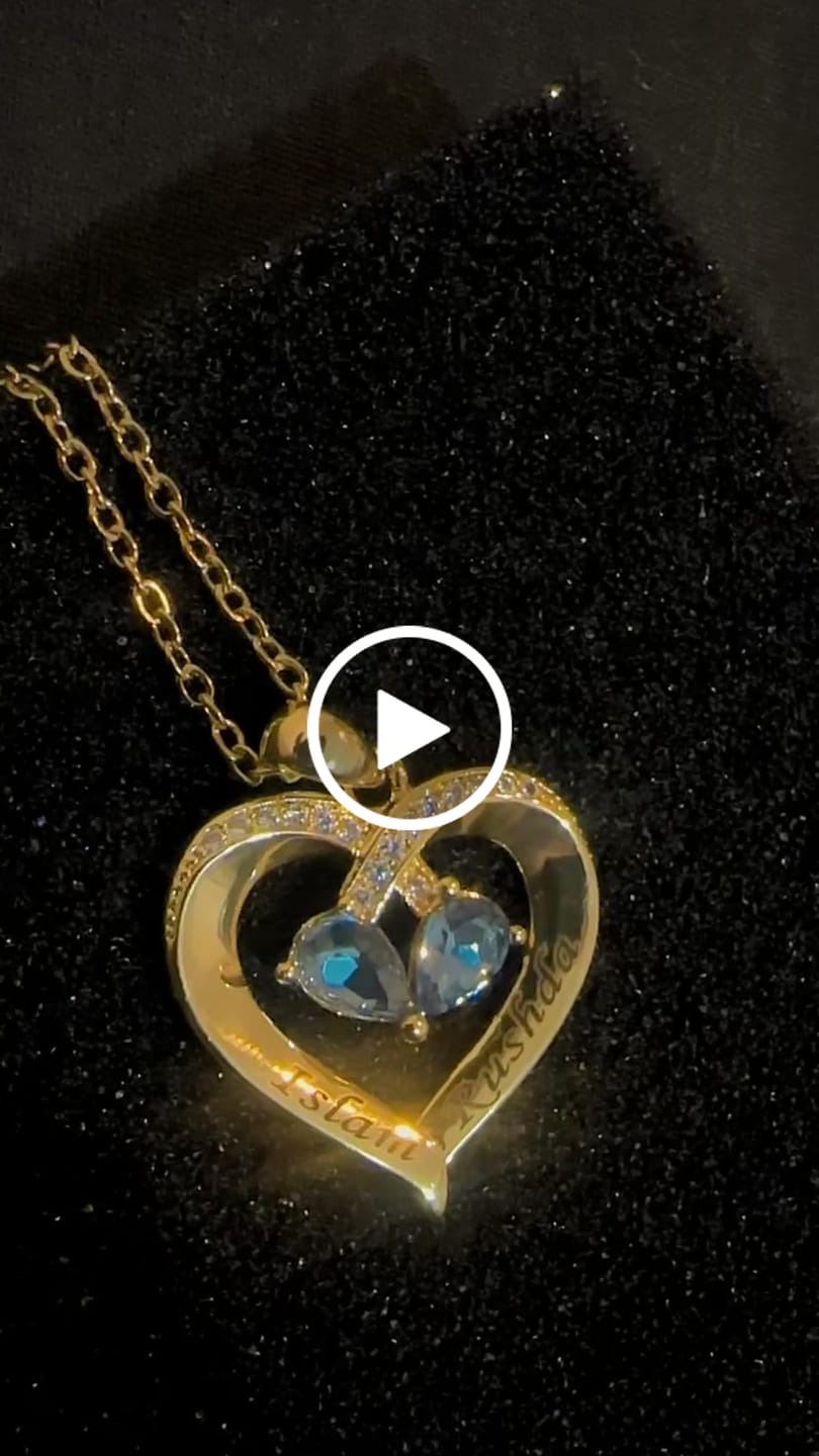 Customer video review of Forever Love Birthstone & Diamond Heart Pendant Necklace