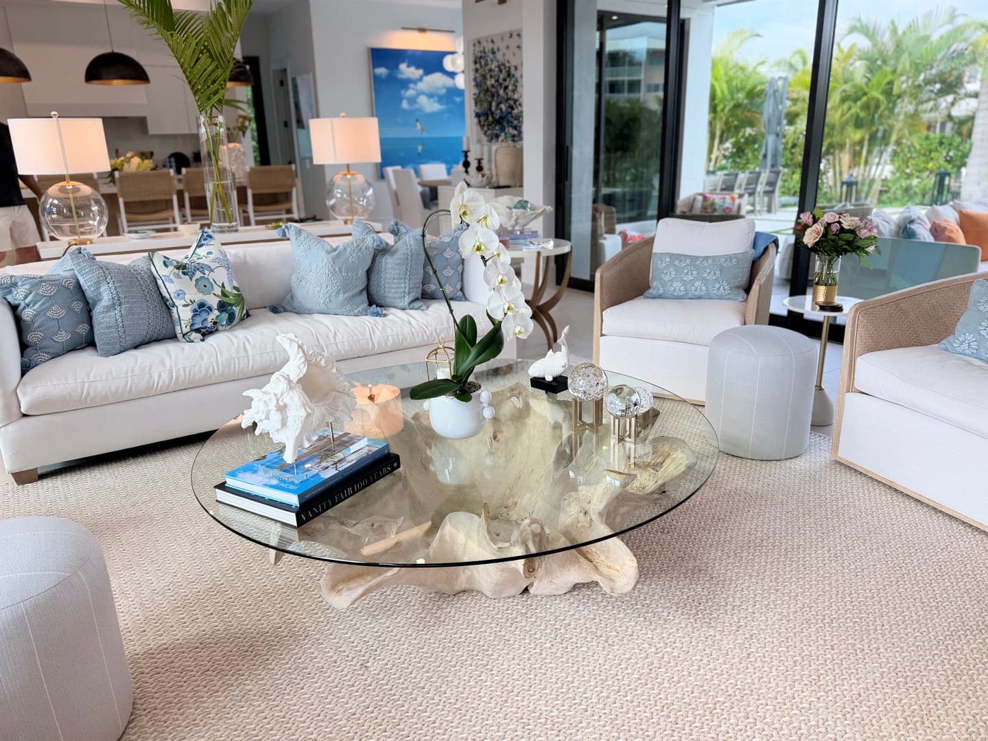Customer photo review of Flores Bleached Teak Flower Root Table Base