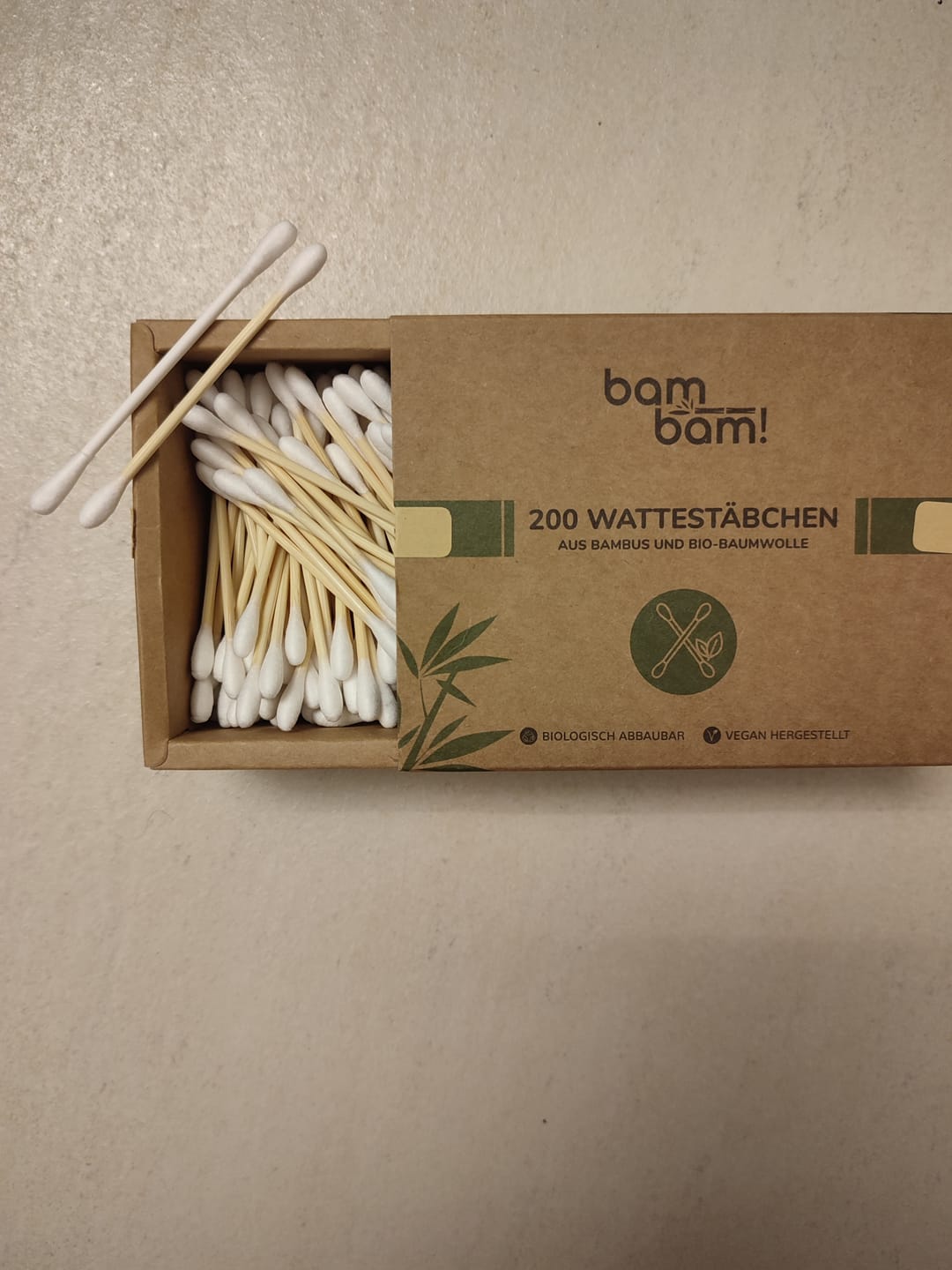 Customer photo review of Nachhaltige Wattestäbchen - 200 Stück