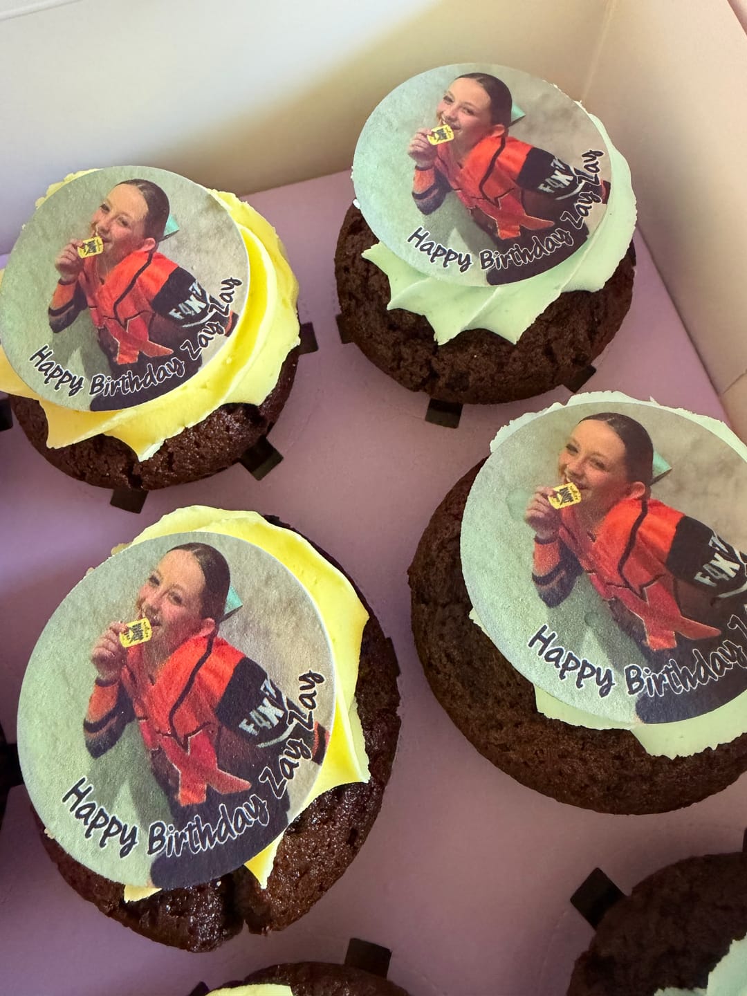 Customer photo review of 15 x 5 cm Pre-cut Standard Cupcake Custom Edible Icing Images
