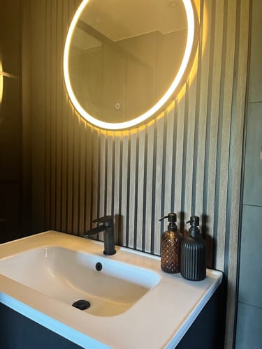 Customer photo review of Ribbed Glass Matt Black Soap Dispenser 500 ML