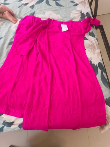 Customer photo review of Iqra Deep Pink 2 piece Rayon set