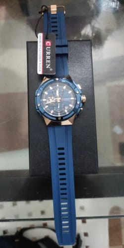 Customer photo review of CURREN Fashionable Sports Multifunctional Chronograph Quartz Watch with Silicone Strap Creative Design Dial Luminous Hands