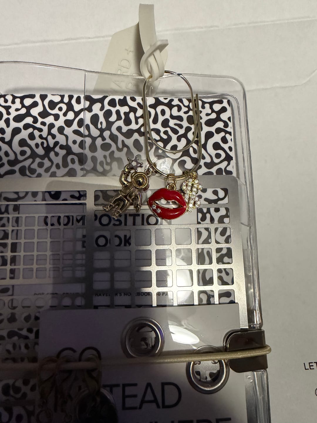 Customer photo review of Crystal Dollar Sign Charm GOLD – Manifest Abundance