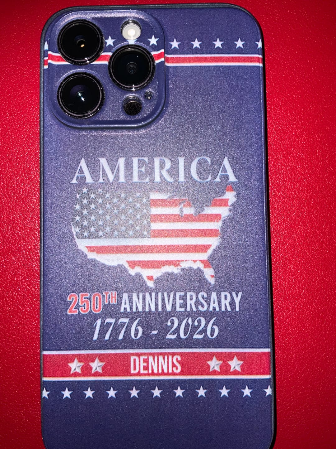 Customer photo review of Personalized Family Name America 250th Anniversary Phone Case