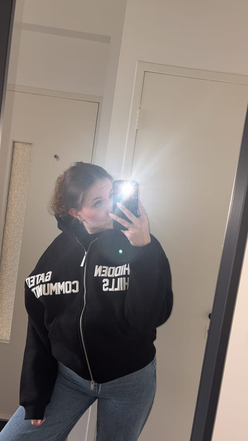 Customer photo review of GATED COMMUNITY ZIP HOODIE BLACK