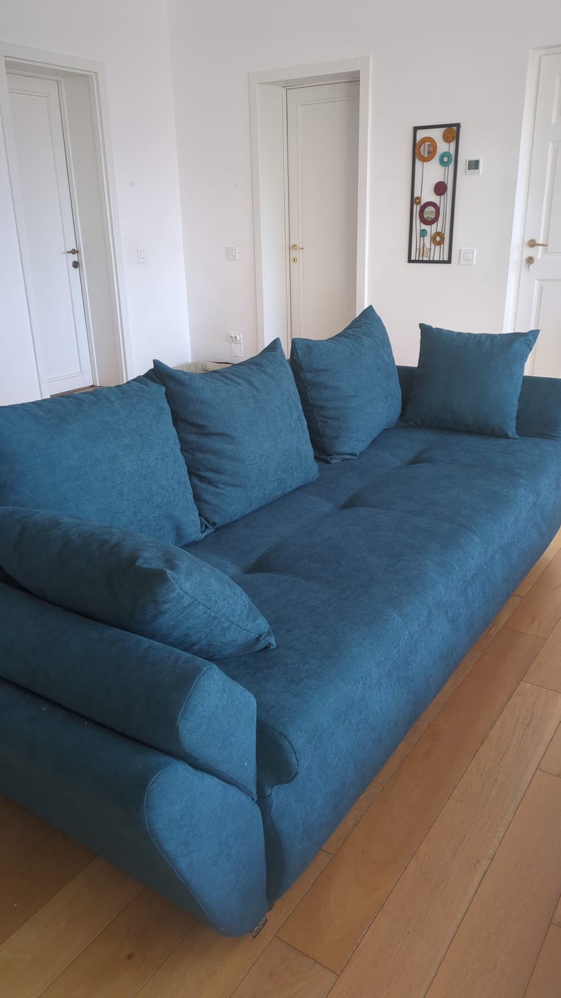 Customer photo review of Canapea extensibilă dumonde cu ladă de depozitare si sezut confortabil din spuma HR, Loana Enjoy Petrol 250x100 cm