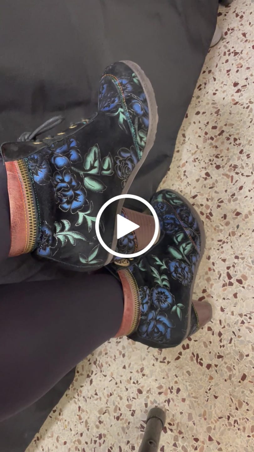 Customer video review of Vintage Nocturne Blossom Ankle Boots