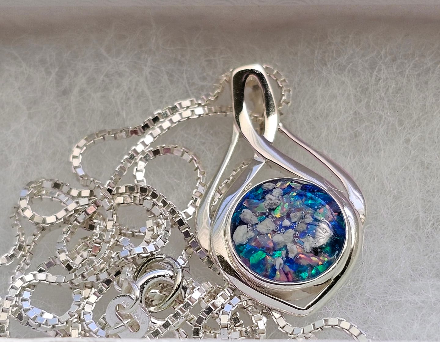 Customer photo review of Celtic Drop Cremation Pendant