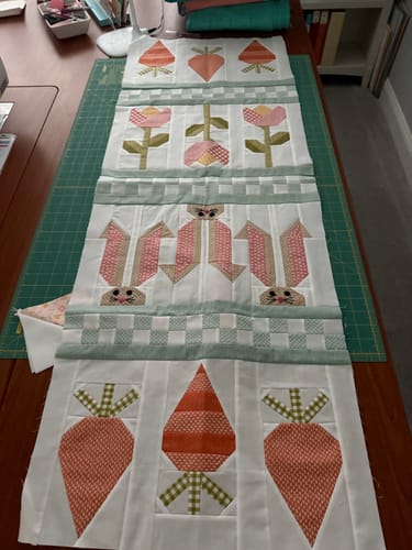 Customer photo review of Easter Garden Runner- Pink Binding