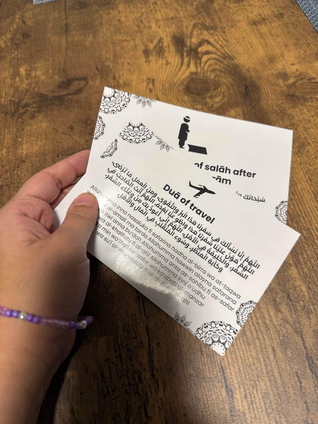 Customer photo review of Set of 13 Duaa Transparent Stickers