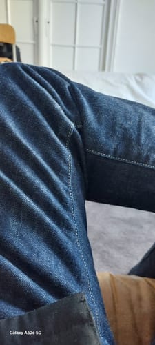 Customer photo review of 1954 Zip-Fly Tapered Selvedge Denim Jeans