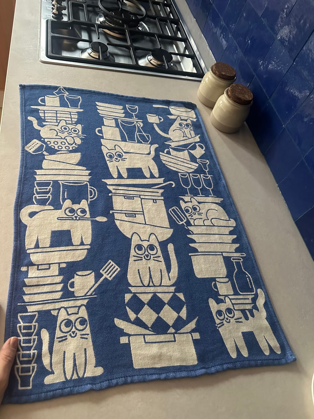 Customer photo review of Kitchen Cats Cotton Tea Towel